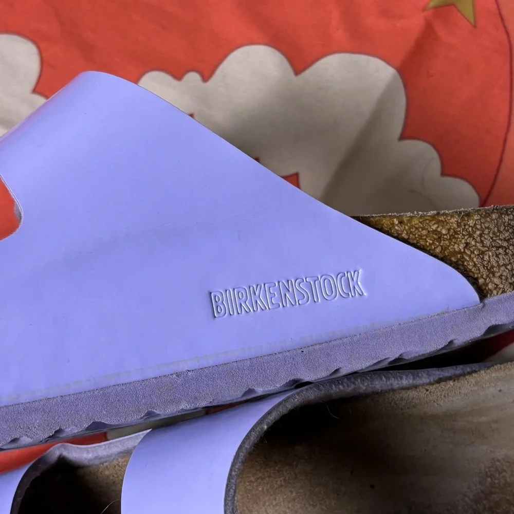 Birkenstock Arizona Lavender Purple Patent Birko-Flor Sandals Womens Walking 41